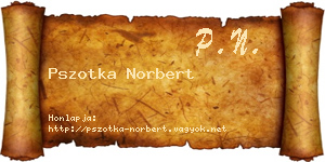 Pszotka Norbert névjegykártya