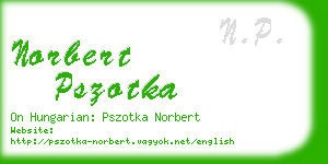 norbert pszotka business card